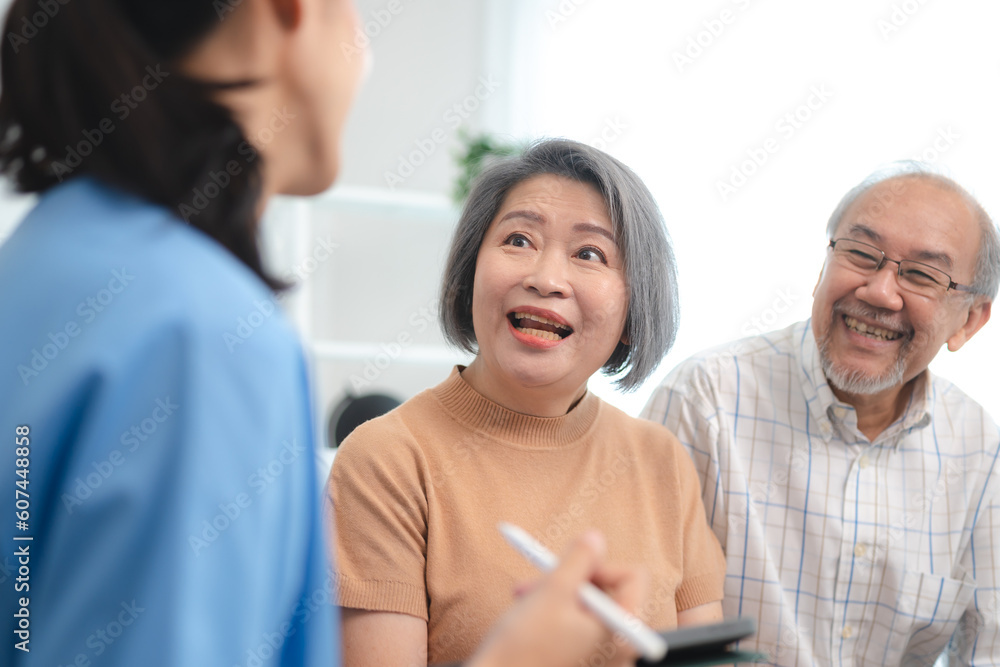 Doctor checking consultation with patient for checkup. work on healthcare paperwork and happiness of medical professional, checklist and report a results in hospital clinic, health insurance business Doctor checking consultation with patient for checkup. work on healthcare paperwork and happiness of medical professional, checklist and report a results in hospital clinic, health insurance business