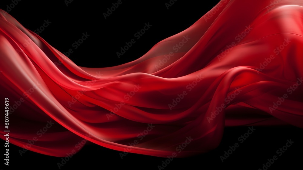An image of red wavy illustration background for presentation template. Ai generative An image of red wavy illustration background for presentation template. Ai generative