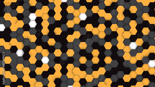Abstract polygon pattern background, modern background, Black orange white illustrative  polygon backgound