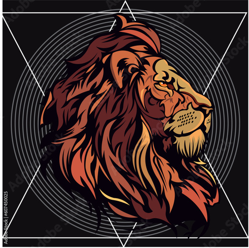 Foto rostro de león ilustración vector