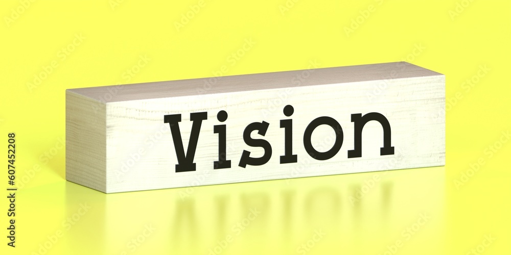 Vision - word on wooden block - 3D illustration Vision - word on wooden block - 3D illustration