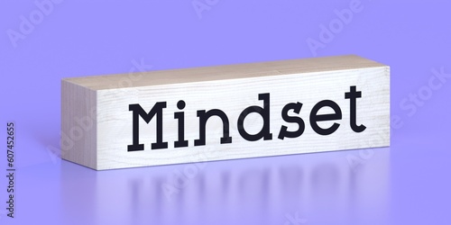 Mindset - word on wooden block - 3D illustration