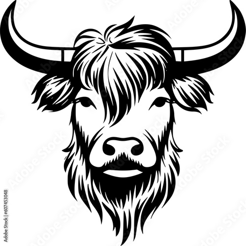 Highland Cow - High Quality Vector Logo - Vector illustration ideal for T-shirt graphic
