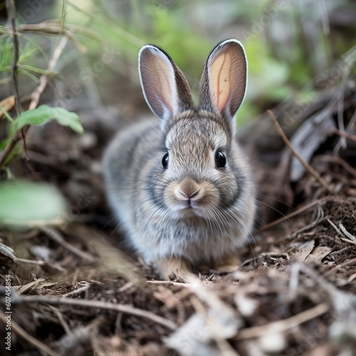 Adorable Rhinelander Bunny with Distinctive Markings, A Bundle of Cuteness photo