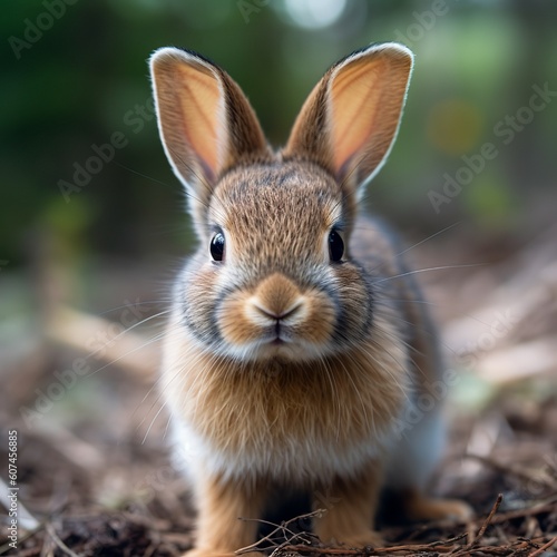 Adorable Rhinelander Bunny with Distinctive Markings, A Bundle of Cuteness photo