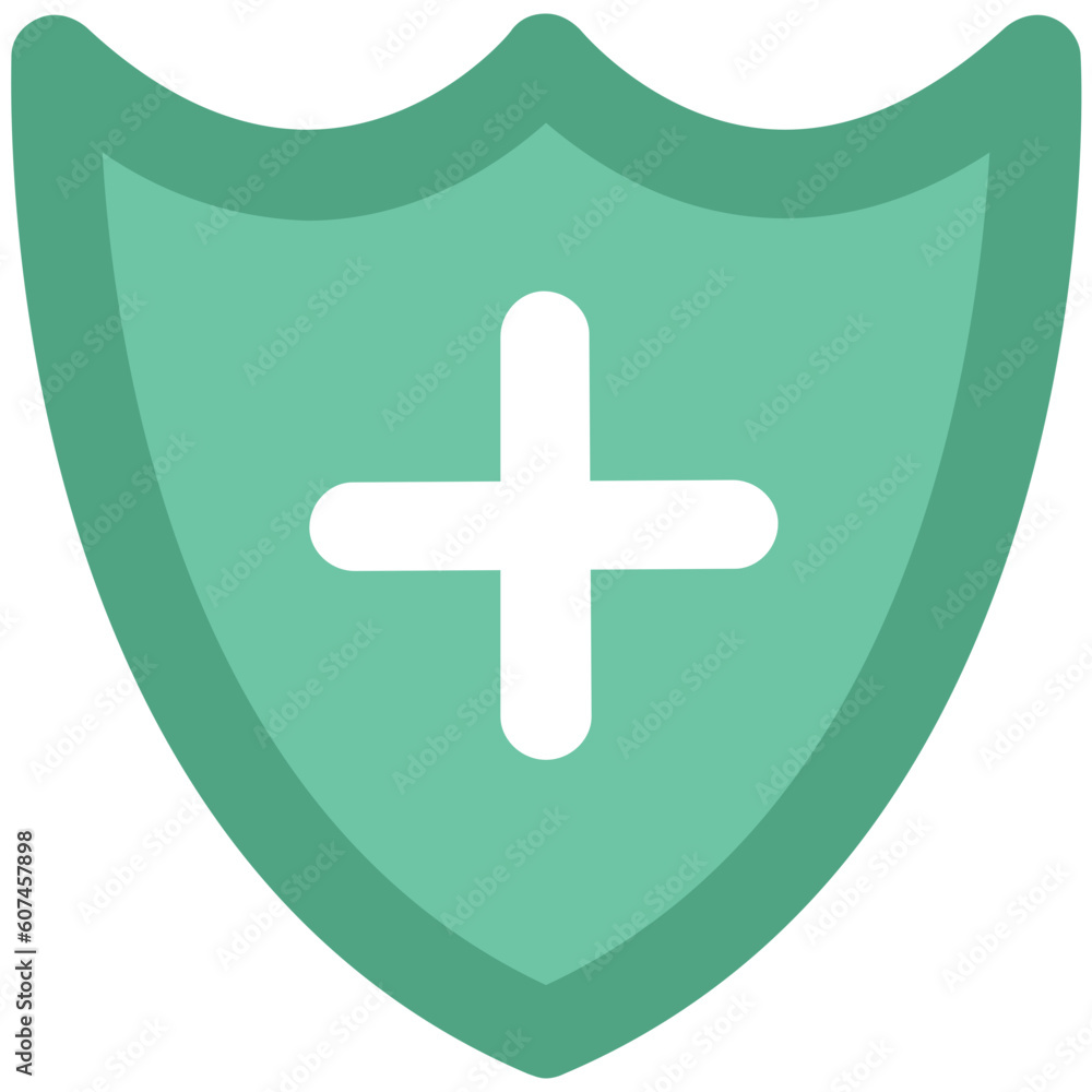 A medical shield bold line icon design A medical shield bold line icon design