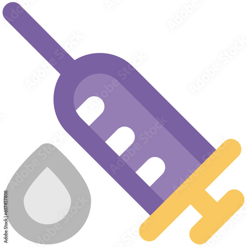 An injection syringe bold line icon design 