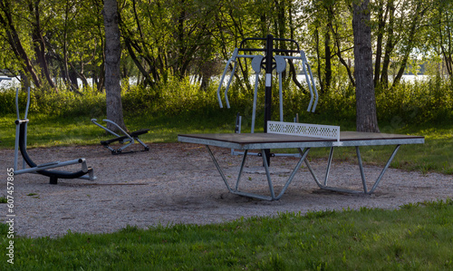 outdoor excercise equipment in the park