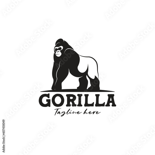 vector gorilla logo silhouette, vector illustration