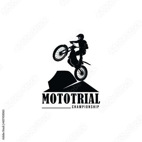 motorsport silhouettes, Motocross riders, moto trial. vector illustration