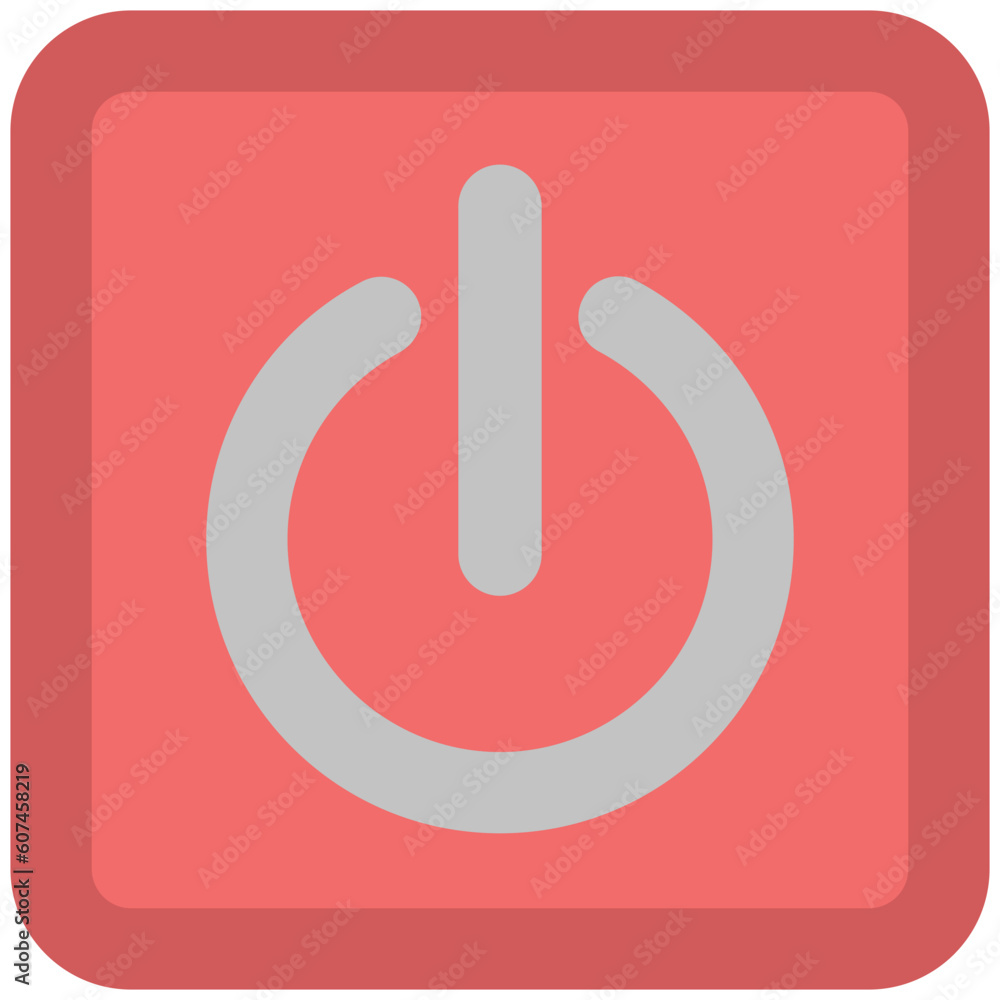 An icon of power button bold line design An icon of power button bold line design