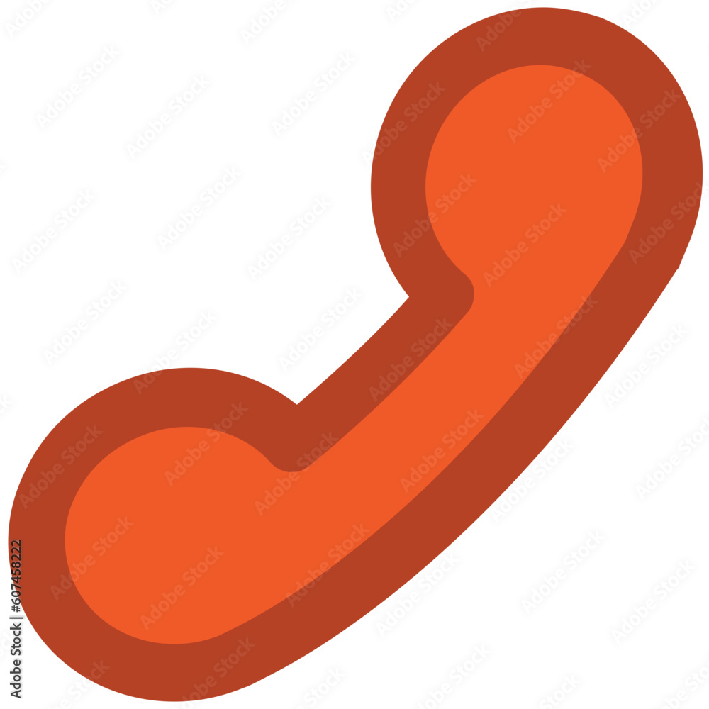 Icon of tele communication, phone receiver in bold line design Icon of tele communication, phone receiver in bold line design