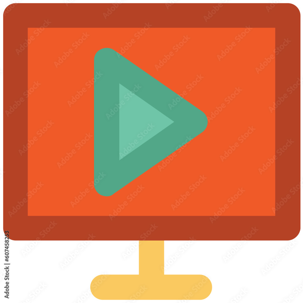 An icon of video player in bold line modern design An icon of video player in bold line modern design