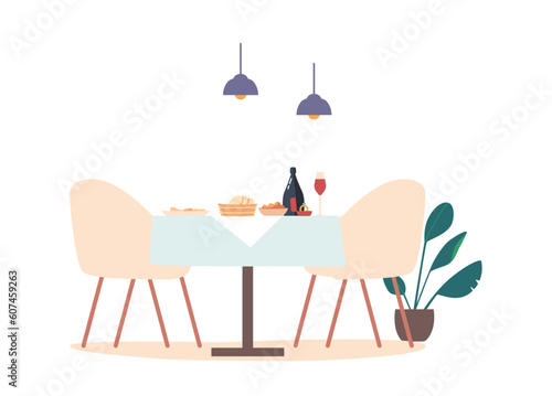 Exquisite Table Adorned With Delectable Meals And A Fine Selection Of Wine, Creating A Perfect Setting For A Dining