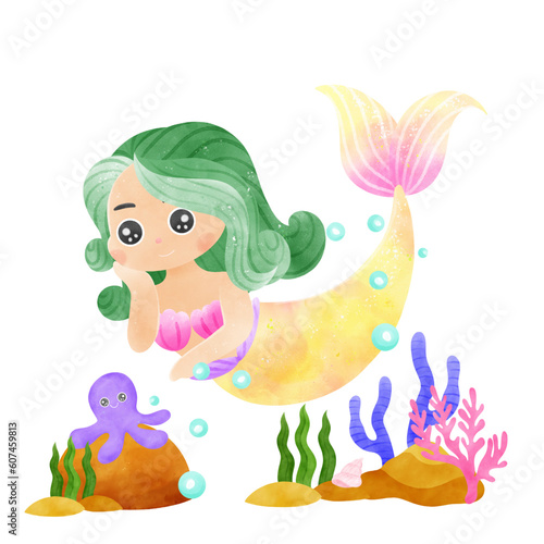 mermaid with octopus