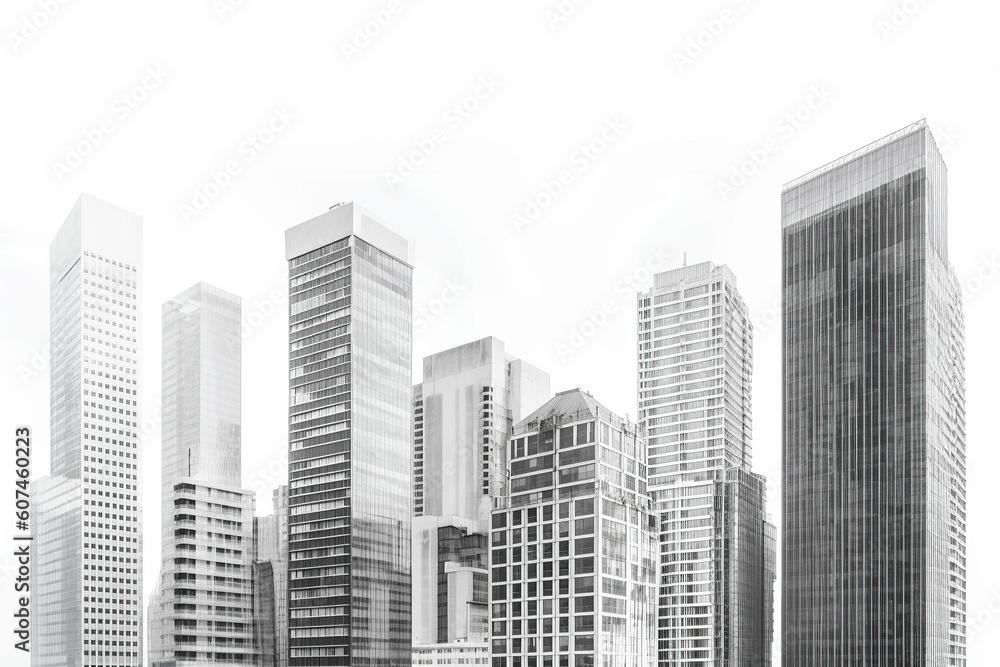 Fototapeta premium The illustration of skyscrapers, AI contents by Midjourney