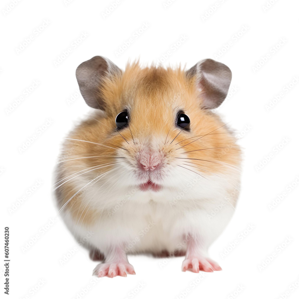 Front view close up of Hamster animal isolated on transparent background Front view close up of Hamster animal isolated on transparent background