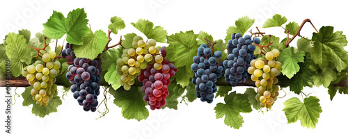 Grapevines isolated on transparent background - Generative AI photo