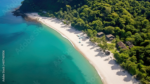 Aerial View of Pristine Tropical Beach © Dangubic
