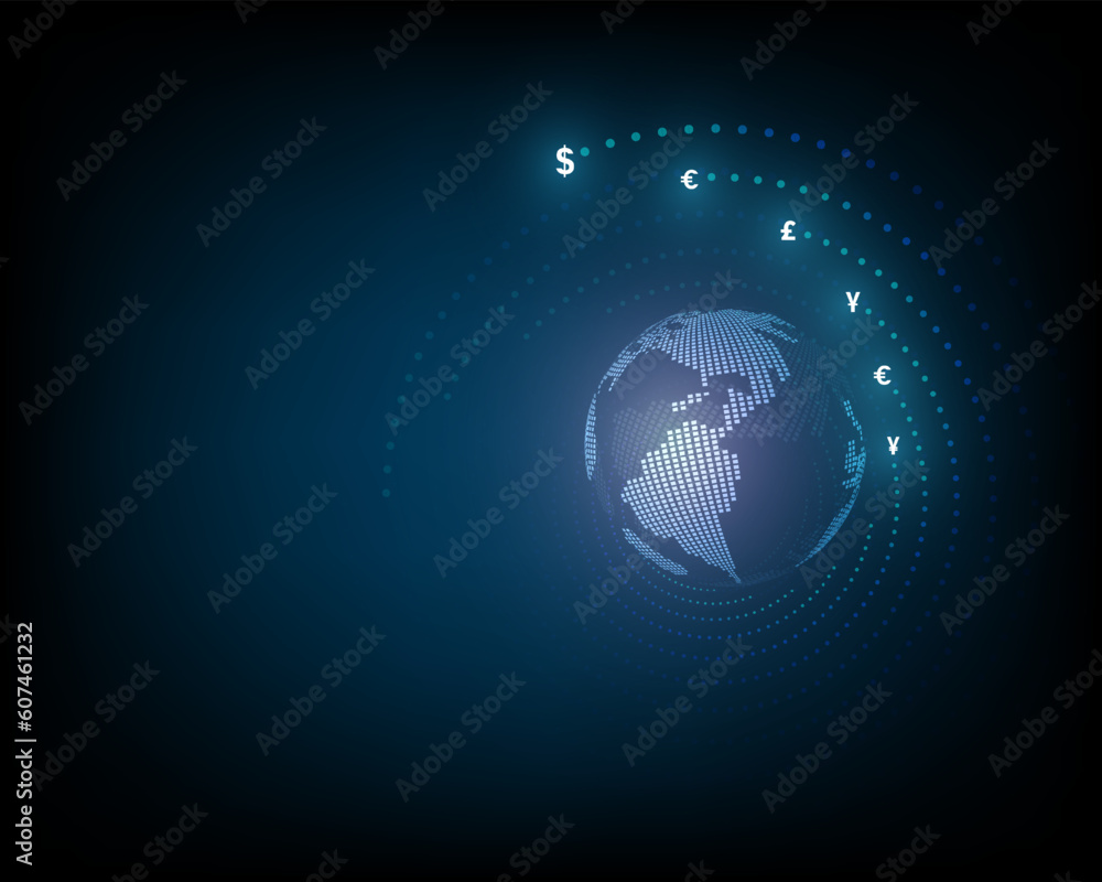 Obraz premium network of money transfers and currency