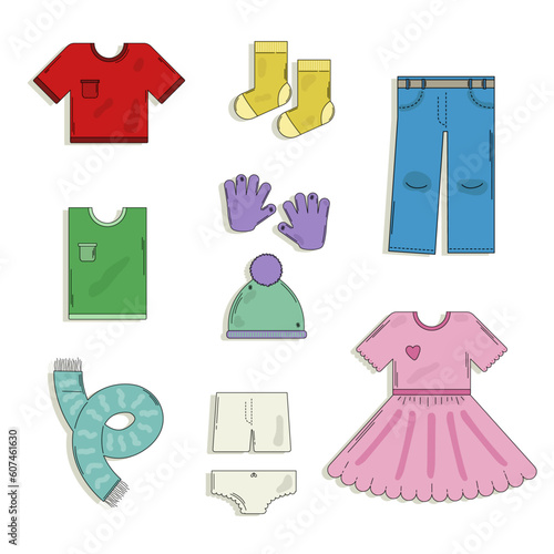 Set of clothes illustration