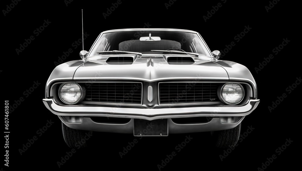 modern vintage car with headlights and fog lamps,vai generated