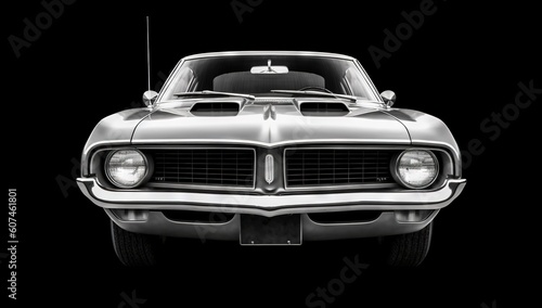 modern vintage car with headlights and fog lamps vai generated