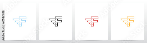 Wing Fast Outline Letter Logo Design F