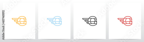 Wing Fast Outline Letter Logo Design G