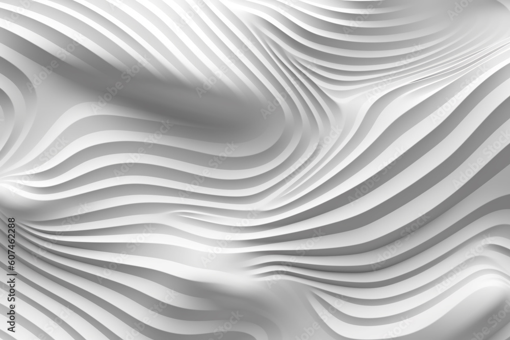 White stripe waves pattern futuristic background. 3d render illustration