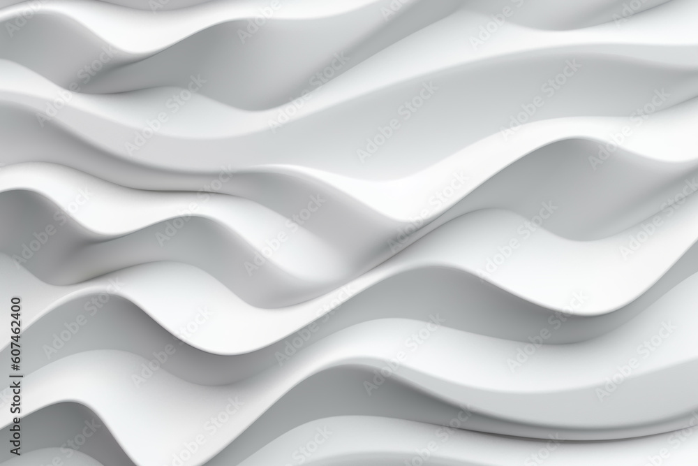 Obraz premium White stripe waves pattern futuristic background. 3d render illustration