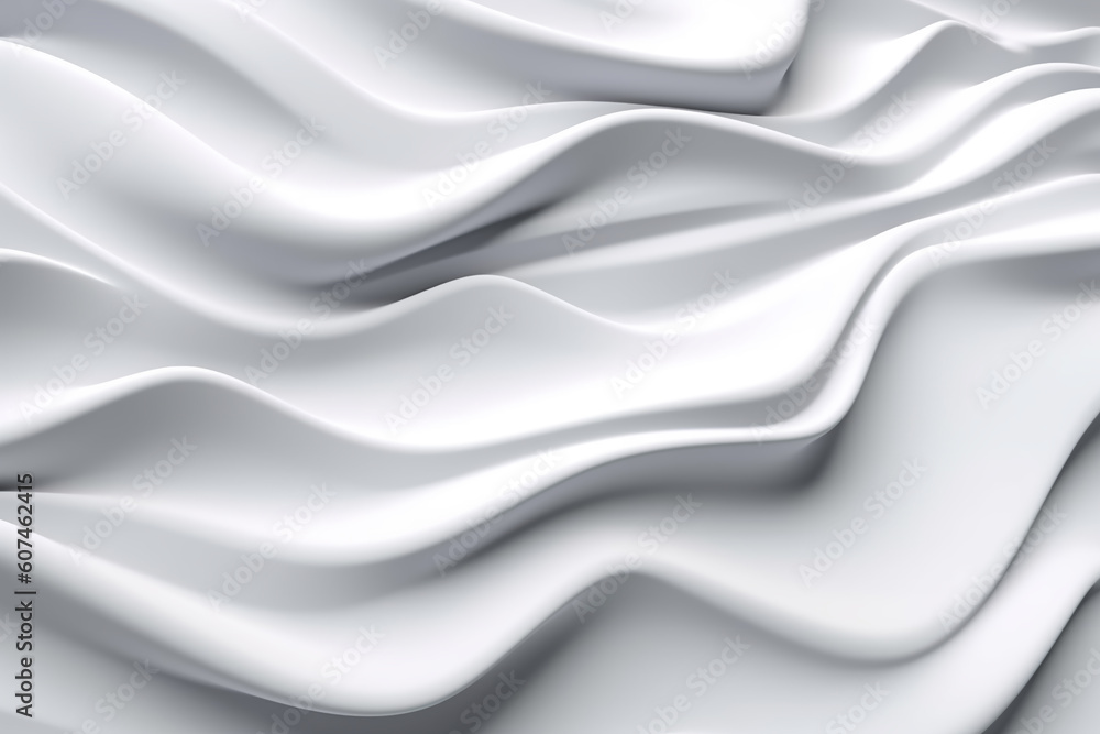 Obraz premium White stripe waves pattern futuristic background. 3d render illustration