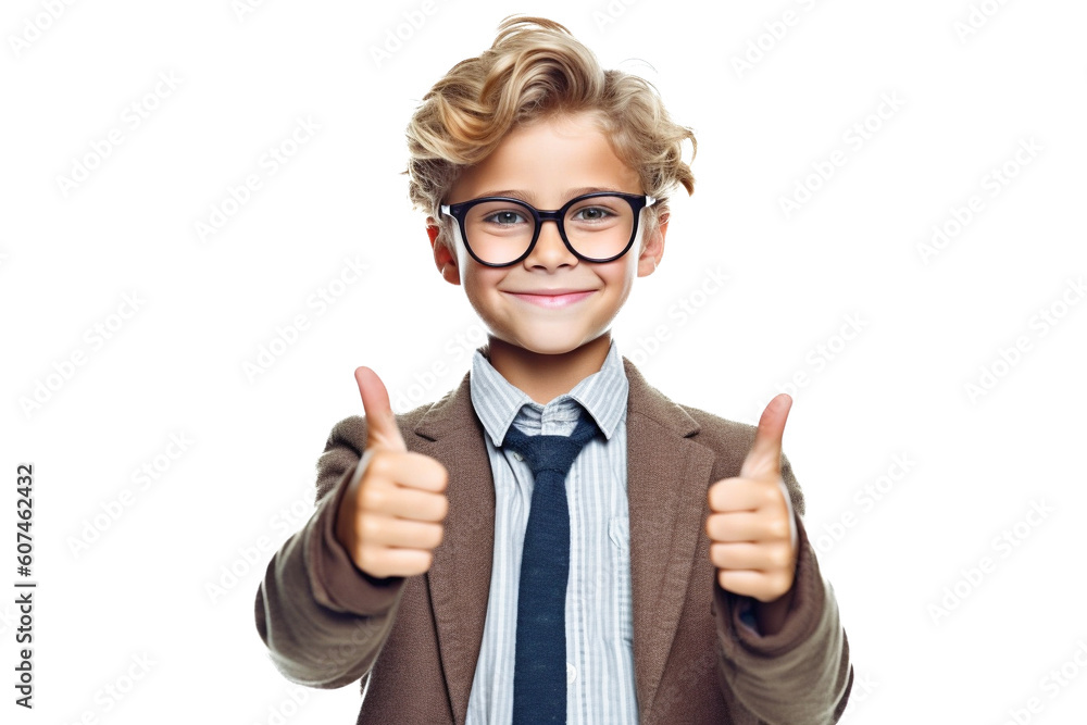 Smart schoolboy created with Generative AI technology Smart schoolboy created with Generative AI technology