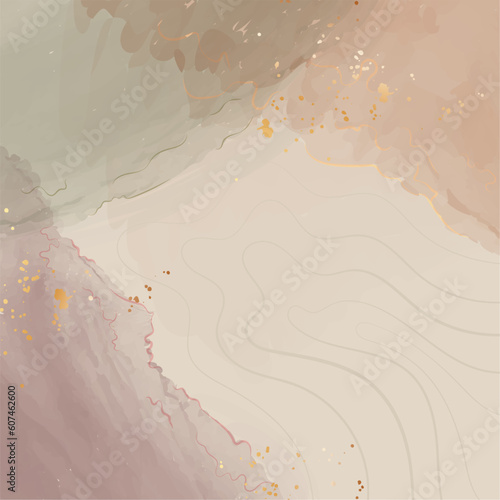 Watercolor neutral color background with grunge effect Vector illustration