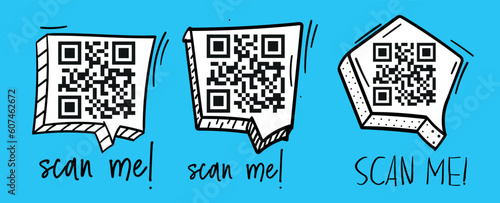 QR code scan for smartphone. Qr code frame vector set. Template scan me Qr code for smartphone.