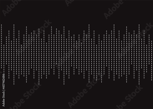 Seamless pattern Sound wave. Abstract audio spectrum waveform. Music beat. Bursting rays. Sunburst frame. Abstract equalizer element with dotted lines for design. Vector illustration isolated 