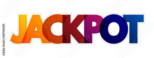 Jackpot colorful text quote, concept background