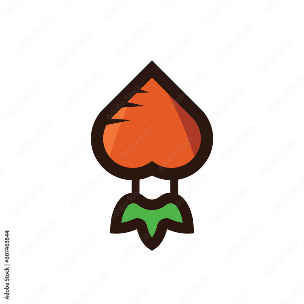 carrot love ballon logo vector illustration. carrot love ballon logo vector illustration.