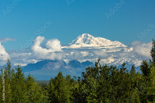 Denali   Mount McKinley snow covered mountain