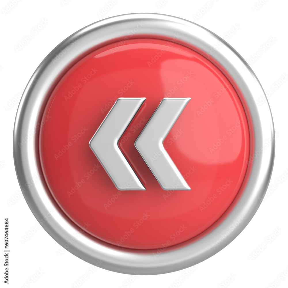 Previous button. Back button. 3D illustration. Previous button. Back button. 3D illustration.