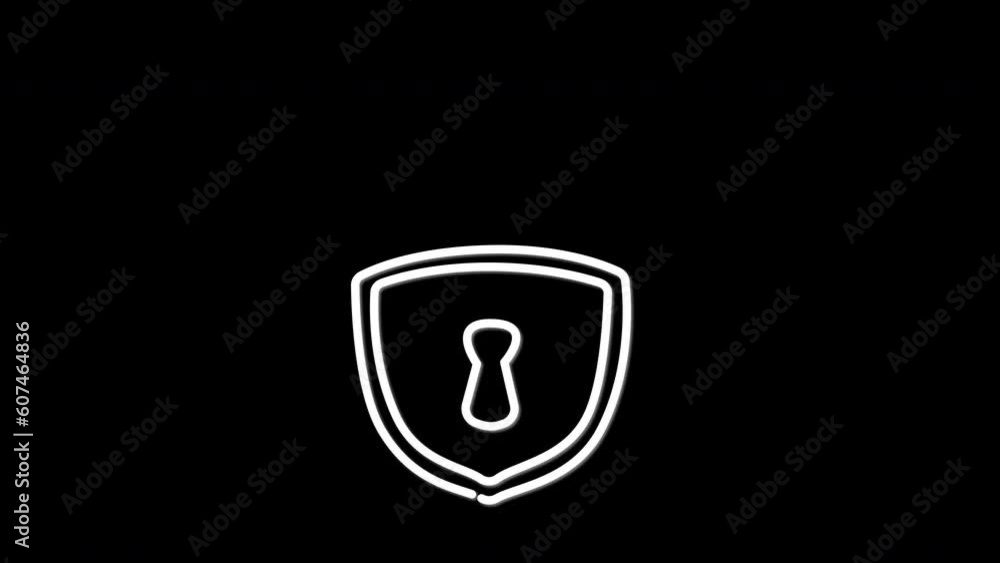Security padlock silhouette self drawing animation. Black background. Security padlock silhouette self drawing animation. Black background.