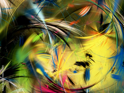 Wallpaper Mural rainbow abstract fractal background 3d rendering illustration Torontodigital.ca