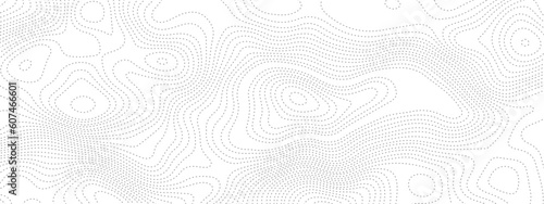 Black and white wavy paper curve relief abstract topographic map background. Geographic mountain relief. Topographic map lines  contour background. Abstract wave lines background.
