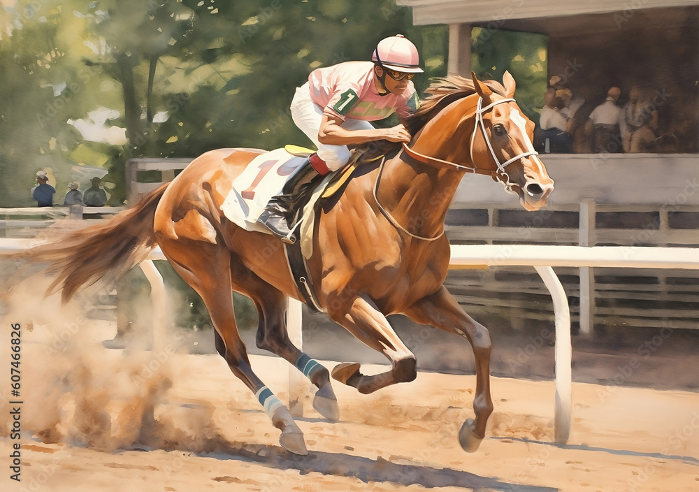 Obraz premium Horse Racing Jockey