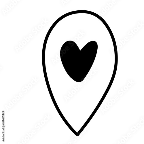 Wedding Doodle Icon. Hand drawn vector wedding symbols and signs on white background
