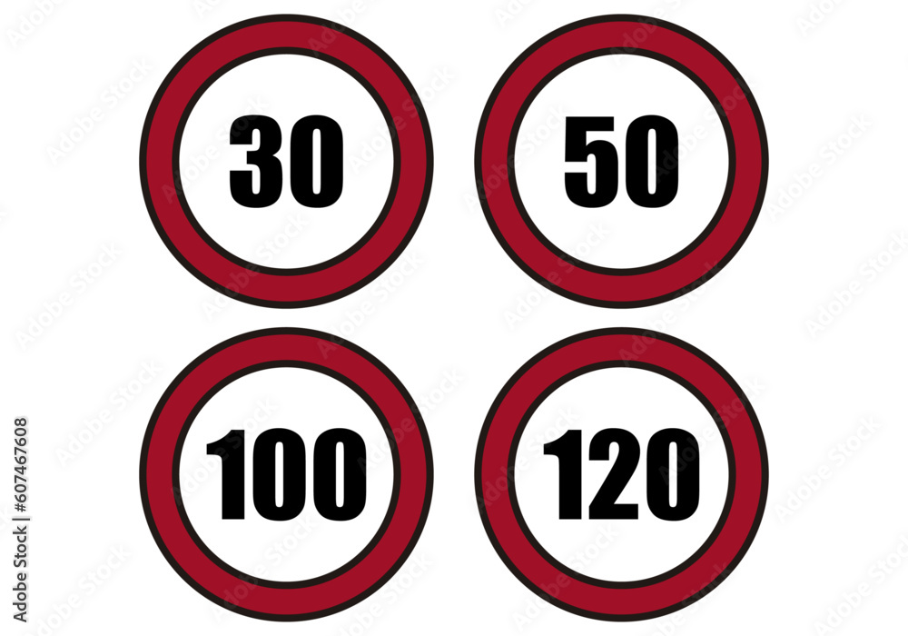Icono de señales de límite de velocidad. Icono de señales de límite de velocidad.