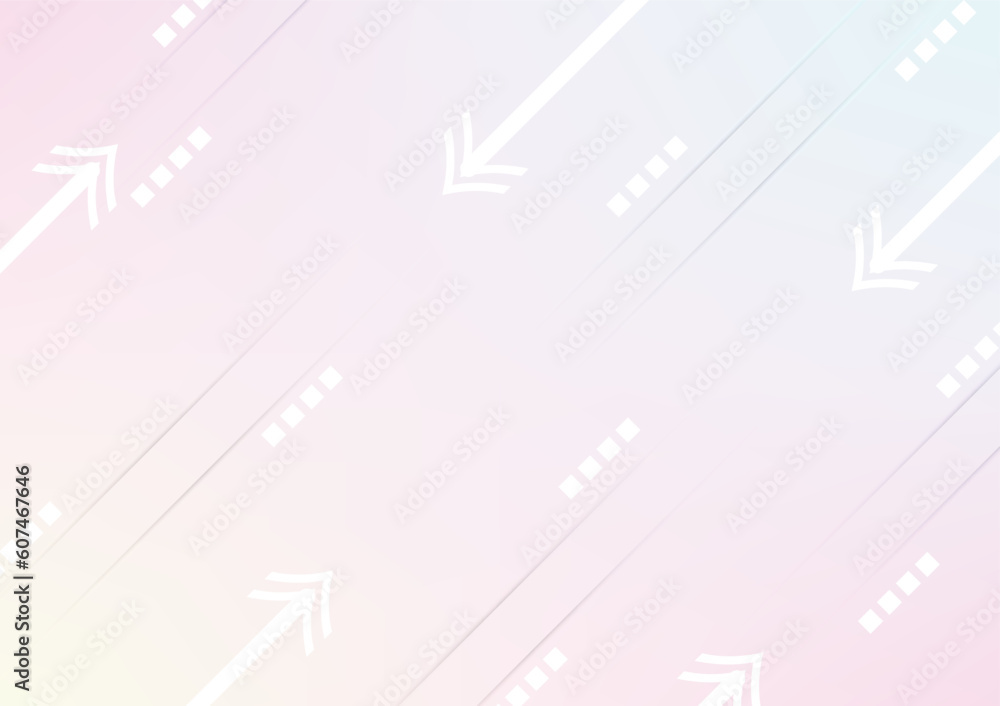 arrow and dot on pastel pink and blue background