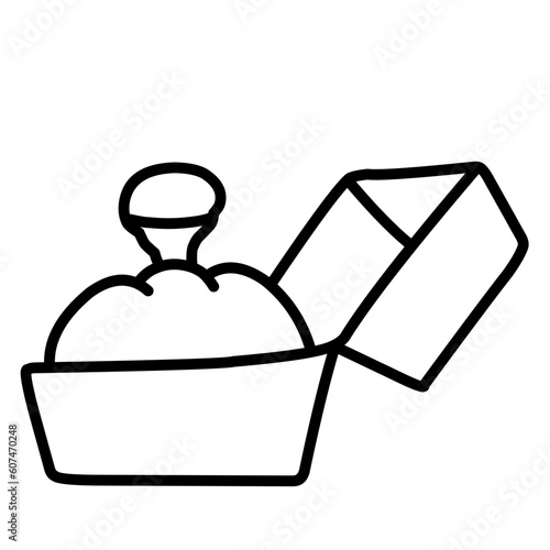 Wedding Doodle Icon. Hand drawn vector wedding symbols and signs on white background