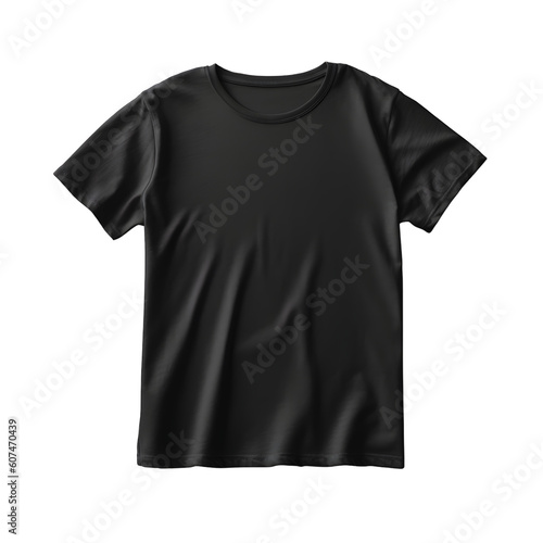 Black plain shortsleeve cotton T-Shirt template isolated on a white background