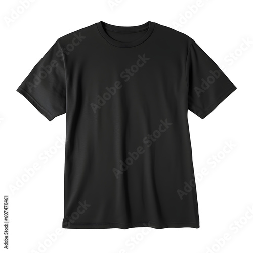 Black plain shortsleeve cotton T-Shirt template isolated on a white background